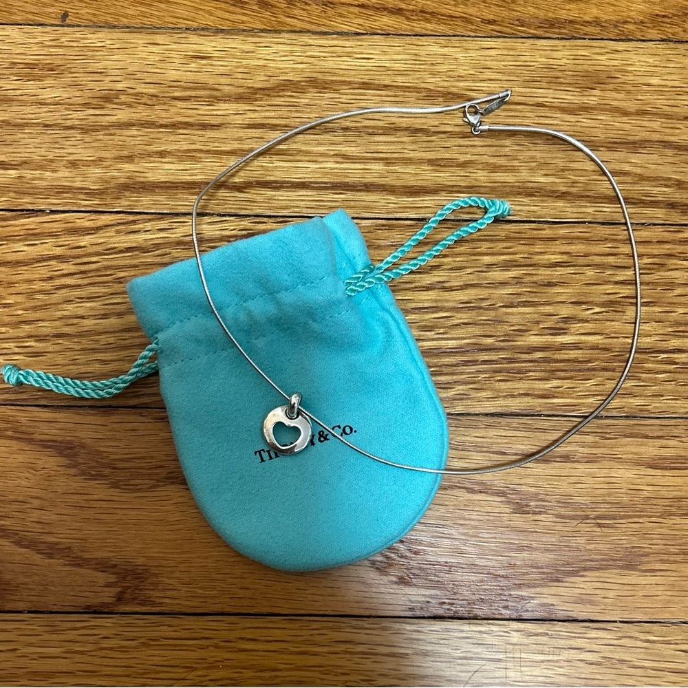 Tiffany & Co. Vintage Silver Heart Cutout Pendant Necklace